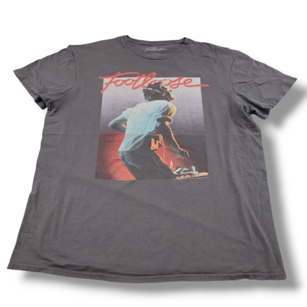 Footloose Shirt Size Large Lg Kevin Bacon Graphic Print T-Shirt Graphic Tee Gray